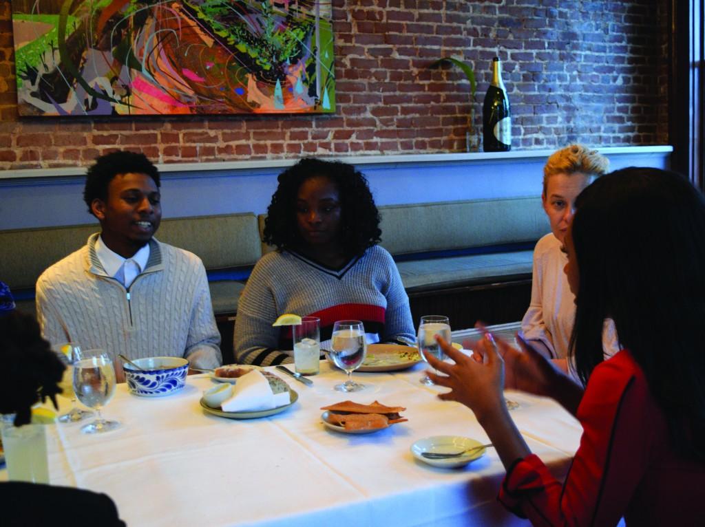 Students practice etiquette skills at dinners