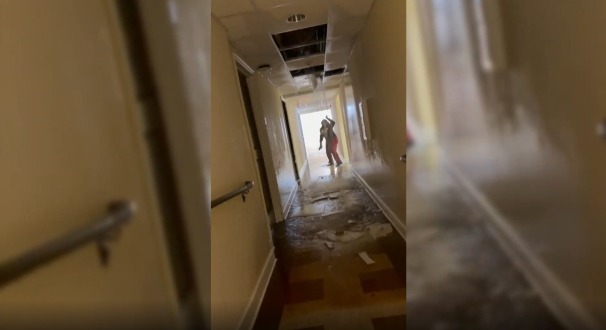 The flooding the occured in Camphor/Hartzell Residential Hall on Feb. 1.